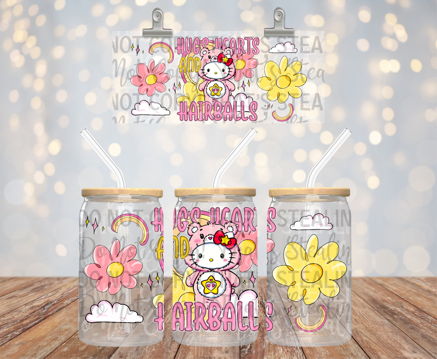 16ozPink Yellow Kitty